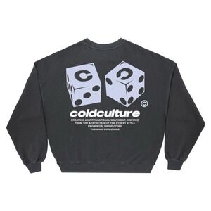 Cold Culture NEW Size Medium Dice Crewneck Vintage Black Pullover Sweatshirt